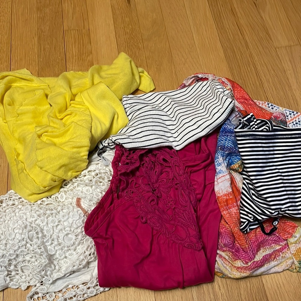 Colorful lot of womens shirts, crop tops